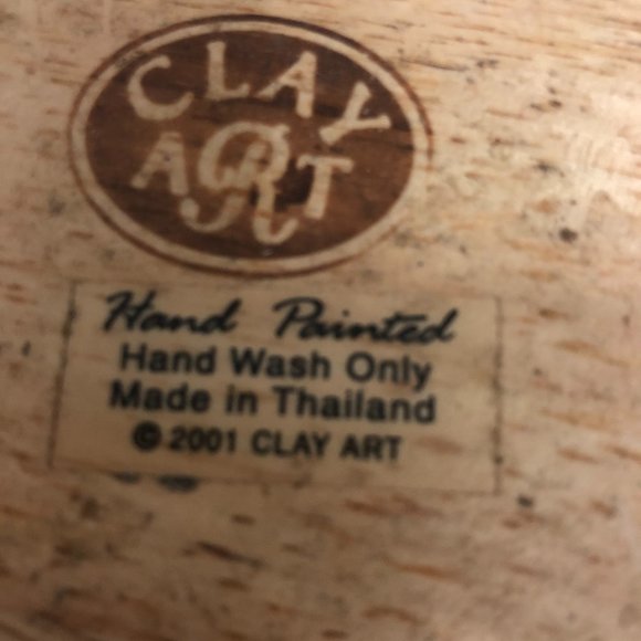 3pc Wooden Hand painted Salad Bowl Set - Picture 3 of 8